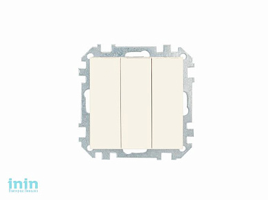 Выключатель 3 клав. (cкрытый, 10А) бежевый, Стиль, BYLECTRICA (Выключатель трехклавишный скрытой установки Гарантийный срок:24 месяца)