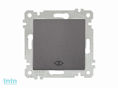 Выключатель промежуточный многопозиционный (скрытый, без рамки, пруж. зажим) дымчатый, RITA, MUTLUSA (10 A, 250 V, IP 20  перекрестный  (промежуточный