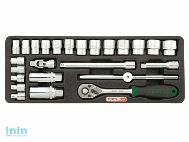 Набор-сет головок 3/8" 25предм. 6гр. 136х364мм TOPTUL (GCAT2502)