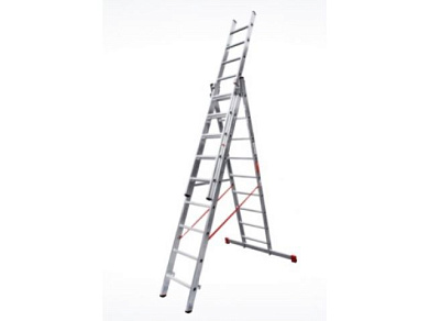 Лестница алюм. 3-х секц. 236/562/250 см 3х9 ступ. 15,9 кг NV3230 Новая Высота (макс. нагрузка 150кг) (3230309)