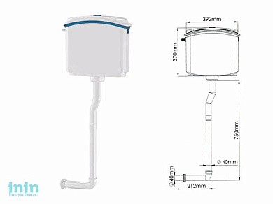 Бачок пластиковый для унитаза, NOVA