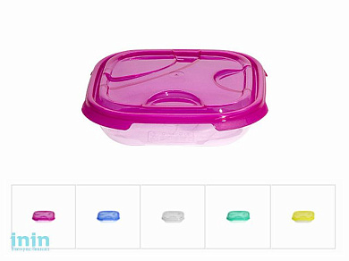 Контейнер пласт. прямоуг. 0.5 л, с крышкой, Frigo, DRINA (160х160х40 мм, цвета в ассортименте)