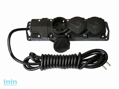 Удлинитель-шнур 3,5м брызгозащищенный (3 роз., 3.7кВт, с/з, ПВС 3х1,5) Bylectrica (Удлинитель-шнур 3,5м трехместный с заземляющим контактом брызгозащи