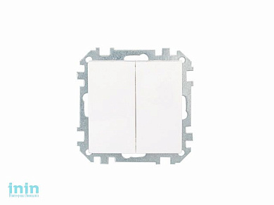 Выключатель 2 клав. (cкрытый, 10А) белый, Стиль, Bylectrica (Выключатель двухклавишный скрытой установки Гарантийный срок:24 месяца)