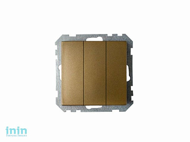 Выключатель 3 клав. (cкрытый, 10А) бронза, Стиль, Bylectrica (Выключатель трехклавишный скрытой установки)