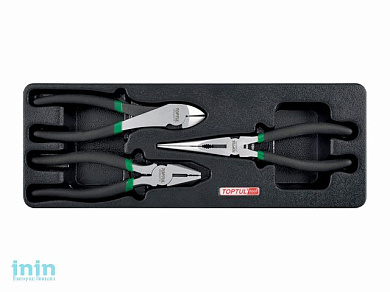 Набор-сет плоскогубцы, тонкогубцы, бокорезы 3пр. 136х364мм TOPTUL (GВAT0304)