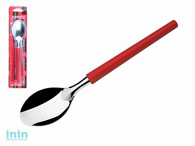 Набор ложек столовых, 3шт., серия MILLENIUN, красные, DI SOLLE (Длина: 196 мм, толщина: 0,8 мм. Прочная пластиковая ручка.)