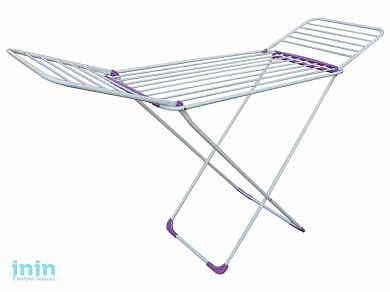 Сушилка для белья напольная, 18м, серия Gloria, бело-фиолетовая, PERFECTO LINEA (Сушильное полотно - 18 метров, размер 176х55х92. Максимальная нагрузк