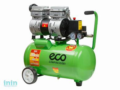 Компрессор ECO AE-25-OF1 (140 л/мин, 8 атм, коаксиальный, безмасляный, ресив. 24 л, 220 В, 0,8 кВт)