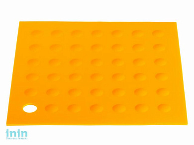 Коврик под горячее силиконовый, квадратный, 17.5 х 17.5 см, оранжевый, PERFECTO LINEA