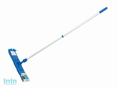 Швабра для пола с насадкой из шенилла, синяя, PERFECTO LINEA (Телескопическая рукоятка 67-120 см)