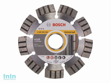 Алмазный круг 115х22 мм универс. сегмент. Turbo BEST FOR UNIVERSAL BOSCH (сухая резка)