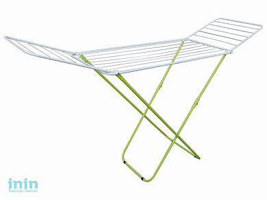 Сушилка для белья напольная, 18м, серия Bona, бело-зеленая, PERFECTO LINEA (Сушильное полотно - 18 метров, размер 180х50х90. Максимальная нагрузка бел