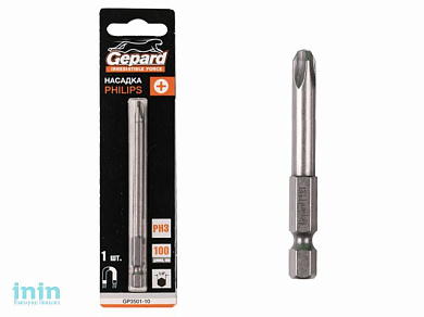 Насадка крестообразная PH3 100мм GEPARD (GP3502-10) (бита Phillips сталь S2 магнитная)