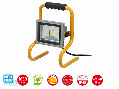 Прожектор светодиодный мобильный 20 Вт 6500K IP65, с кабелем 5м, ML CN 120 V2 Brennenstuhl (1300Лм, холодный белый свет)
