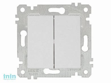 Выключатель 2-клав. (скрытый, без рамки, винт. зажим) белый, RITA, MUTLUSAN (10 A, 250 V, IP 20)