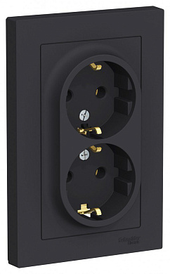 Розетка двойная с/з Schneider Electric Atlas Design ATN001024