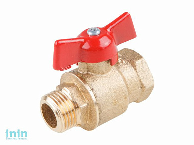 Кран шаровый 1/2" нар.-вн. бабочка PN1,6 МПа, 11Б27п5, Цветлит