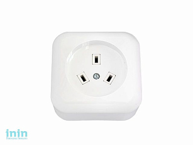 Розетка 1-ая к электроплите (открытая, с/з) белая, Bylectrica (Розетка 3-х фазная с заземляющим контактом открытой установки (подходит вилка В32-003)