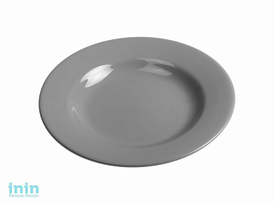 Тарелка глубокая керамическая, 211 мм, круглая, серия Лапсеки, серая, PERFECTO LINEA (Супер цена!)