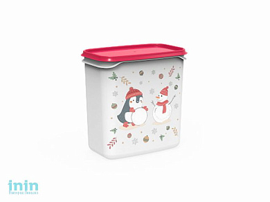 Контейнер Christmas, 1,5 л, роза, BEROSSI (Изделие из пластмассы.   Размер 160 х 101 х 163 мм)