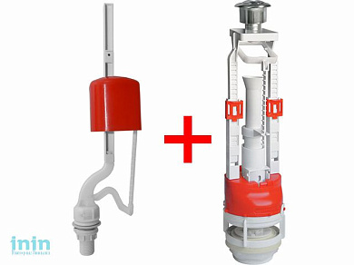 Арматура двойная хром кнопка, ниж.подводка, ИнкоЭр (И - СБ2м- НпрНРФ-АА-М Р)