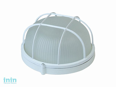 Светильник НБП круг/белый/решетка 100Вт, IP54 (03-100-002) Юпитер (1хЕ27, банник) (ЮПИТЕР)