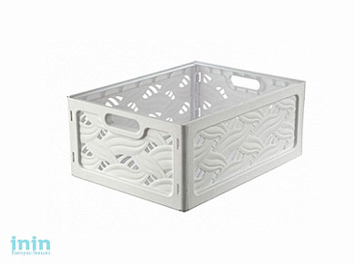 Корзина Flavia 320х240х130, снежно-белый, BEROSSI (Изд. из пластм. Размер 320 х 240 х 130 мм (в собранном виде), 580 х 500 х 16 мм (в разложенном виде