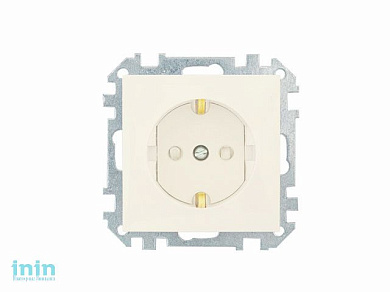 Розетка 1-ая (скрытая, с/з, з/ш) бежевая, Стиль, BYLECTRICA (штепсельная со шторками с заземляющим контактом скрытой установки Гарантийный срок:24 мес