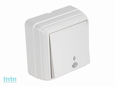 Выключатель 1-клав. проходной (с подсветкой, открытый) белый, BRON, MUTLUSAN (10 A, 250 V, IP 20)