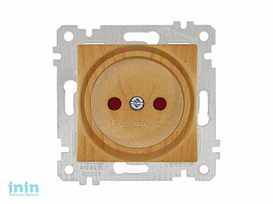 Розетка 1-ая (скрытая, без рамки, б/з, шторки) дуб, RITA, MUTLUSAN (16 A, 250 V, IP 20)