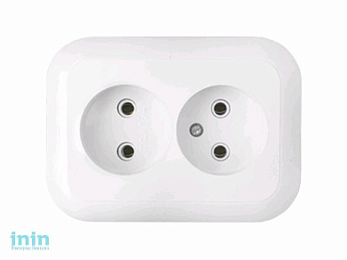 Розетка 2-ая (скрытая, б/з) белая, Гармония, BYLECTRICA (штепсельная двухместная скрытой установки Гарантийный срок:24 месяца)