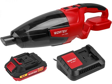 Аккум. пылесос WORTEX CVC 1860 в кор. SET ALL1 XLT 18 В, автомобильный, 1х2А*ч (18 В, автомобильный, С АКБ 2 А*ч и ЗУ 2 А, 600 мл, 8 кПа, 11.7 л/с)