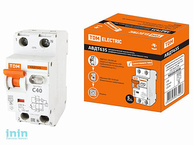 Дифф. авт. выкл. селективного типа 63S C40 100мА TDM