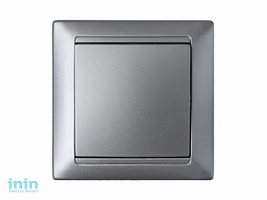 Выключатель 1 клав. (cкрытый, 10А) серебро, Стиль, Bylectrica (Выключатель одноклавишный скрытой установки Гарантийный срок:24 месяца)