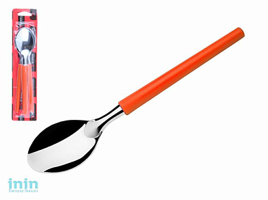 Набор ложек столовых, 3шт., серия MILLENIUN, коралловые оранжевые, DI SOLLE (Длина: 196 мм, толщина: 0,8 мм. Прочная пластиковая ручка.)