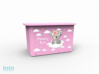 Контейнер для игрушек Mommy love (Мамми лав) 15,7 л, нежно-розовый, BEROSSI (Изд. из пластм. Размер 396 * 241 * 231 мм)