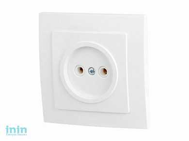 Розетка 1-ая (скрытая, б/з) белая, Стандарт, Юпитер (RS 16-131 Б) (ЮПИТЕР)