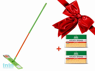 Швабра для пола, Макарена (43-391012), PERFECTO LINEA + Губка кухонная 2 уп. (4137DI) (Промо)