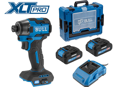 Аккум. ударный гайковерт/винтоверт BULL CID 2218 Xcase, XLTpro, SET, БЕСЩЕТ., 18 В, 220 Н*м, 2х4 А*ч (LED 360°, 8 режимов работы, память режима, защита от перегрузки/перегрева)