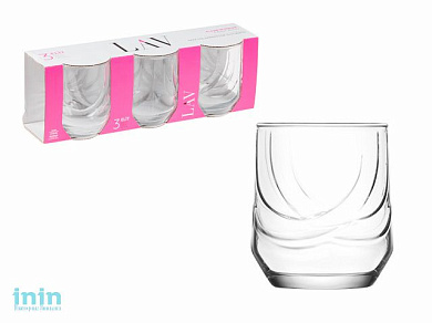 Набор стаканов для виски, 3 шт., 320 мл, серия Elit, LAV