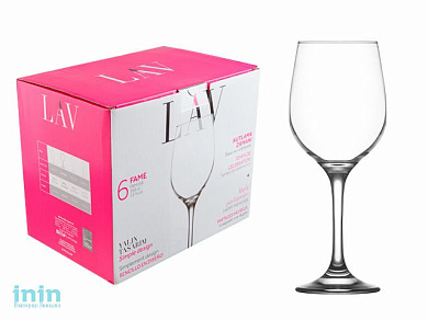 Набор бокалов для вина, 6 шт., 395 мл, серия Fame, LAV