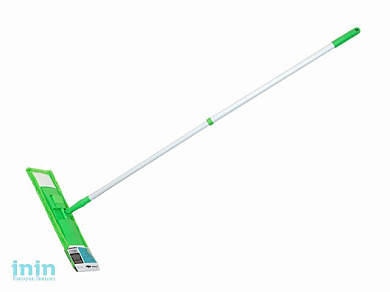Швабра для пола с насадкой из микрофибры, зеленая, PERFECTO LINEA (Телескопическая рукоятка 67-120 см)