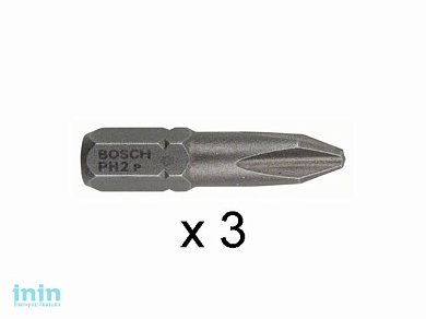 Насадка с  шестигран. хв. PH2 25мм 3шт. BOSCH (<>)