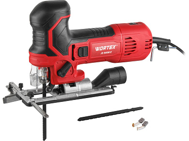 Лобзик электрический WORTEX JS 9008 E в кор. 750 Вт, 800-3000 ход/мин, пропил до 90 мм, грибов. рук. (грибов. рукоятка, литая подошва, маятн. ход, подсветка, сдув опилок, 22 мм ход, дерево/сталь/алюм.:)