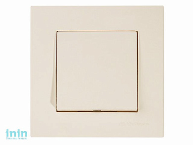 Выключатель 1-клав. (скрытый, пруж.зажим) кремовый, RITA, MUTLUSAN (10 A, 250 V, IP 20)