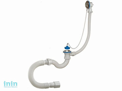 Сифон для ванны и глубокого поддона прямоточн. с переливом с гибким соединением 40х40/50, Unicorn