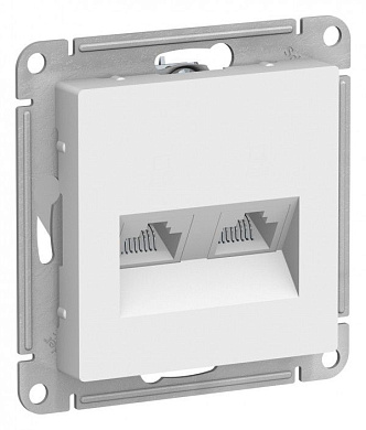 Розетка двойная компьютерная RJ45+RJ45 Schneider Atlas Design, ATN000185