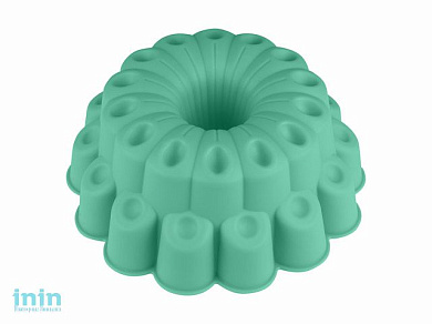 Форма для выпечки, силиконовая, кекс фантазия, 24 х 9 см, бирюзовая, PERFECTO LINEA