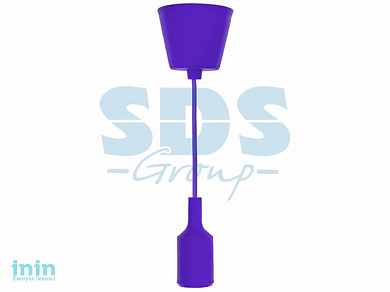 Патрон силиконовый  E27 со шнуром 1 м фиолетовый REXANT